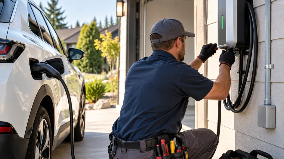 Licensed electrician reviewing Avista EV charger rebates in Spokane WA